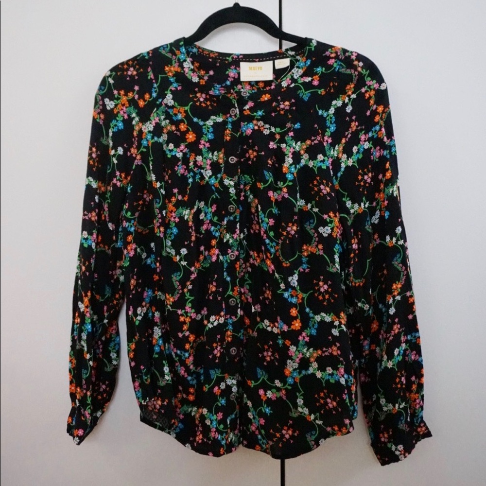 Anthropologie | Maeve Floral Button Up Blouse